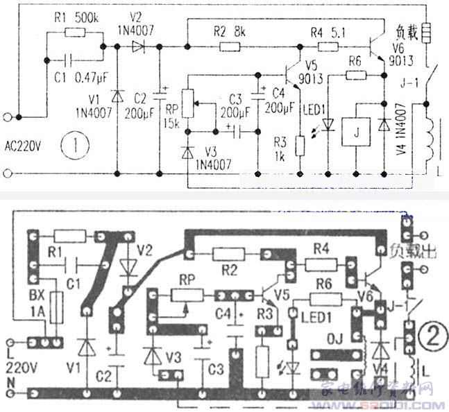 一款微功耗自动限电控制器_家电维修资料网_