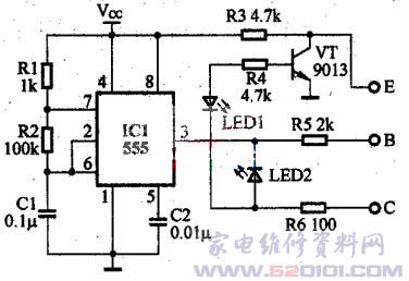 用NE555制作二极管、三极管检测器_家电维修