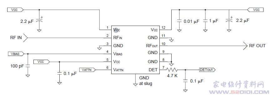 4G功率放大电路AWM6433_家电维修资料网_