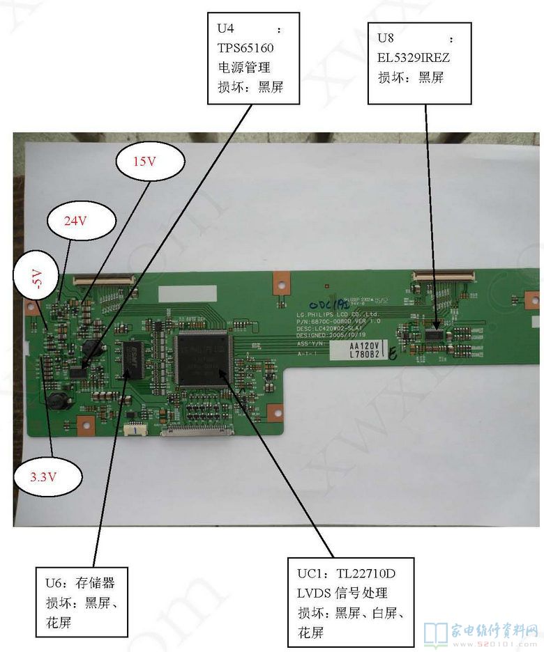 42寸LG屏驱动板维修资料（LC420W02-SLA1） 第2张