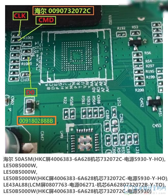 液晶电视EMMC读写方法和部分液晶主板ISP点位图 第26张
