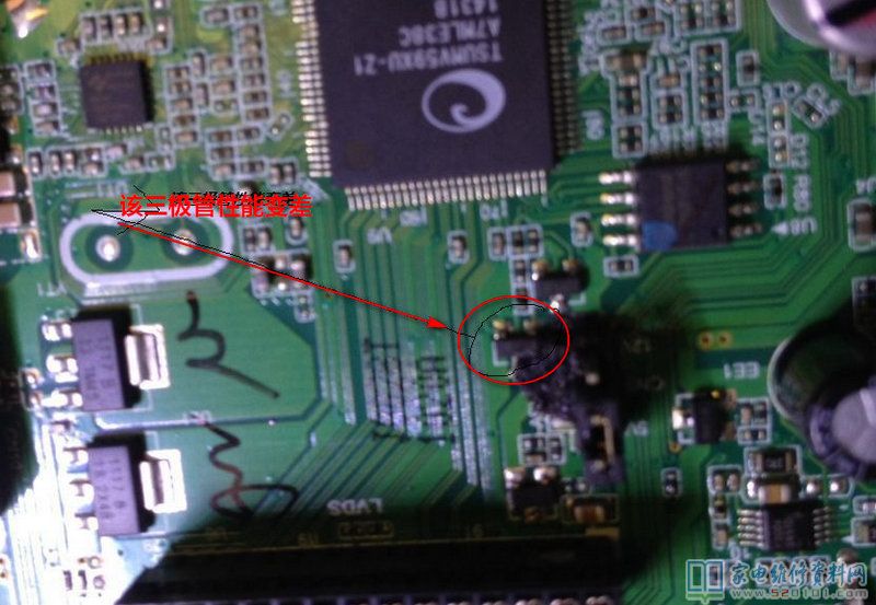 长虹LED24660液晶冷机时开机无图像的故障维修 第3张