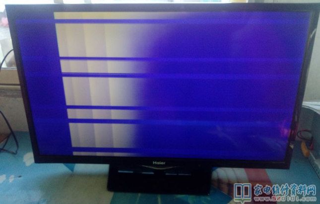 海尔LD32U3100液晶电视花屏有横条的故障 第1张