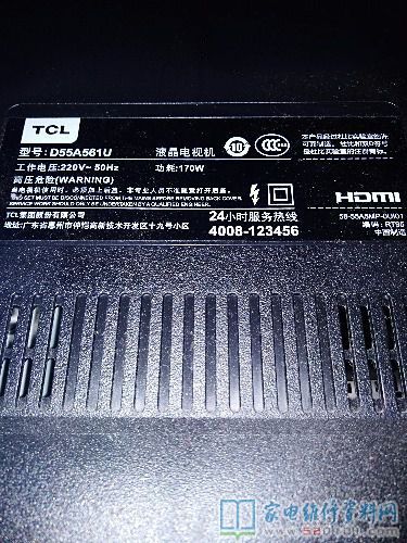 TCL D55A561U液晶电视背光亮无图像有声音的维修 第1张