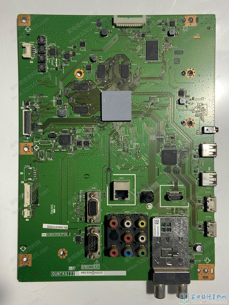 夏普LCD60LX640A液晶电视绿灯亮无图像的故障维修 第2张