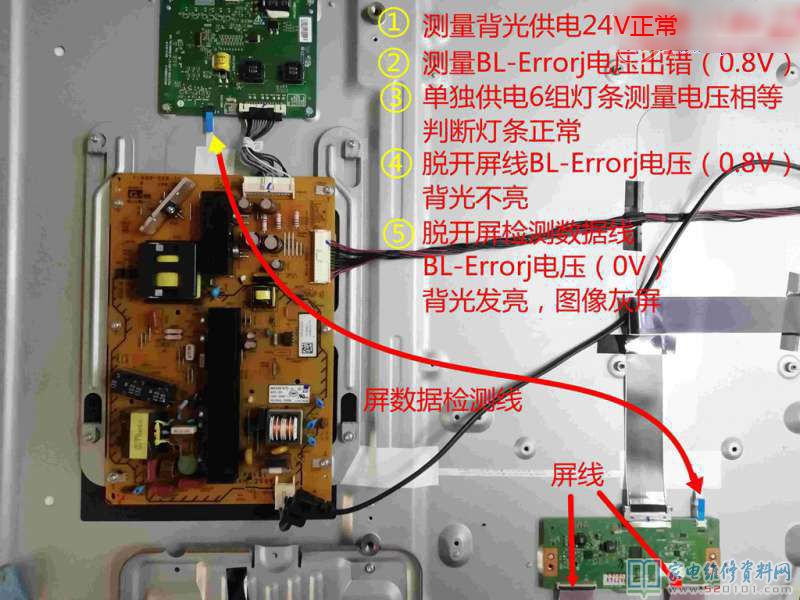 索尼KDL-47R500A液晶电视不开机红灯闪烁6次的维修（图） 第2张