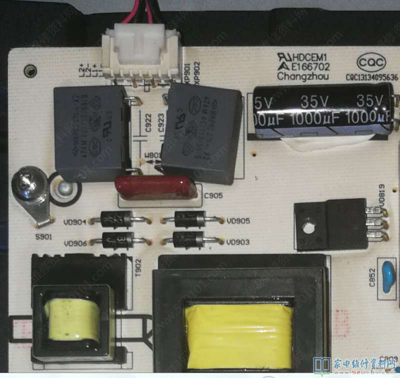 海信LED49EC270W液晶电视指示蓝灯亮但不开机的维修 第3张