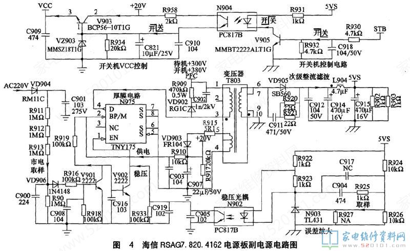 海信RSAG7.820.4162电源板电路原理分析（图） 第4张