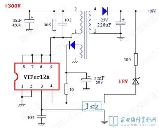 采用VIPer12A带隔离型电路原理图