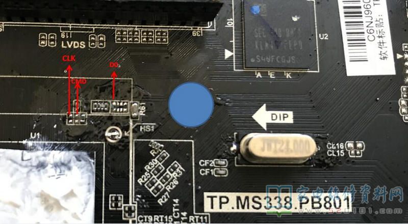 杂牌组装机TP.MS338.PB801主板EMMC点位图 第1张