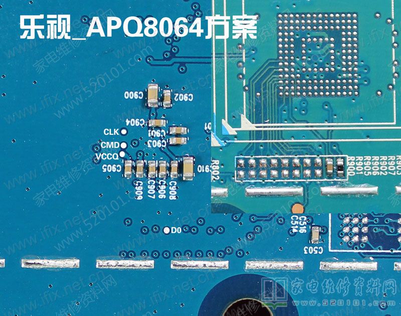 乐视液晶电视采用APQ8064方案EMMC点位图 第1张