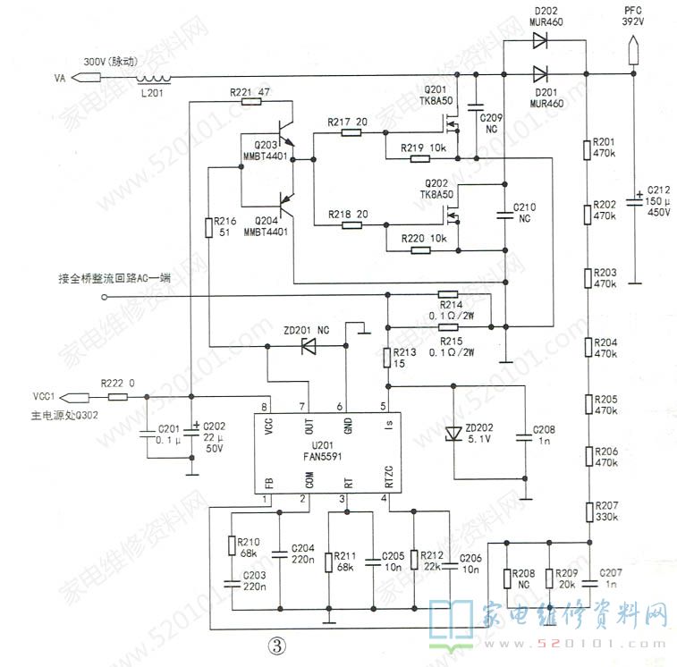 长虹HSL60D-12M7 110二合一电源板电路原理与故障检修 第3张