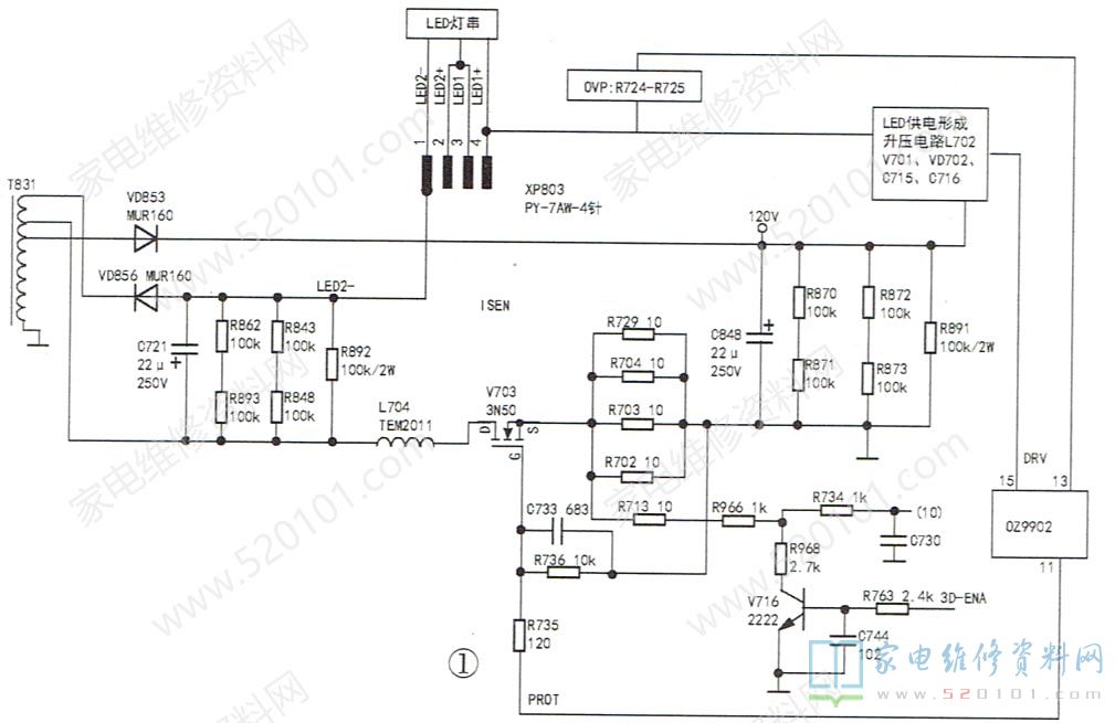 海信液晶4688电源组件及LED恒流控制块OZ9902的特点介绍 第3张