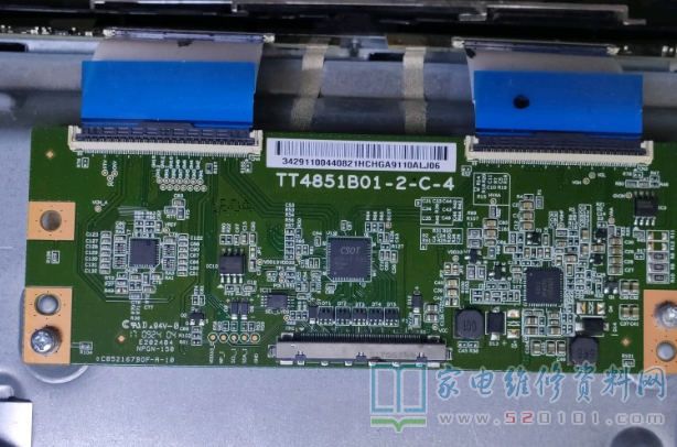 小米液晶采用TT4851B01-2-C-4逻辑板灰屏通病故障维修 第1张