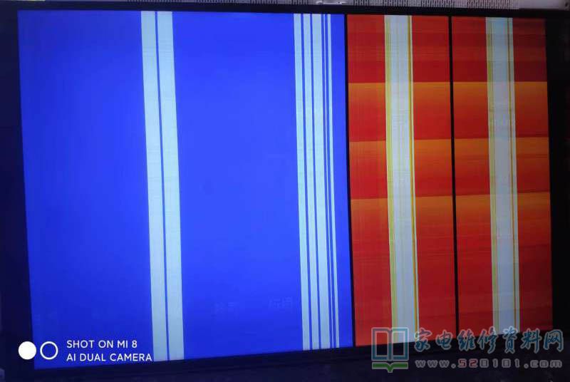 TCL D55A561U液晶电视屏幕出现竖条花屏的维修 第2张