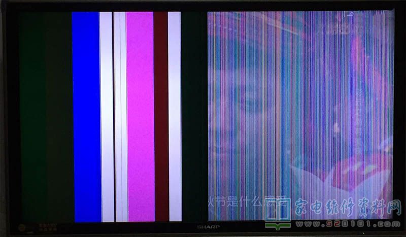 夏普LCD-46GX3液晶电视图像竖彩条的故障维修 第2张