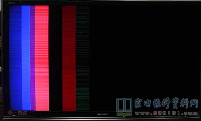 夏普LCD-46GX3液晶电视屏可变坚彩条的故障维修 第2张