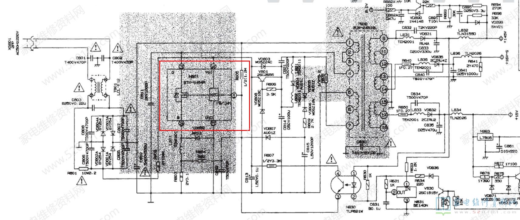 开关电源厚膜芯片STRF6454 家电维修资料网