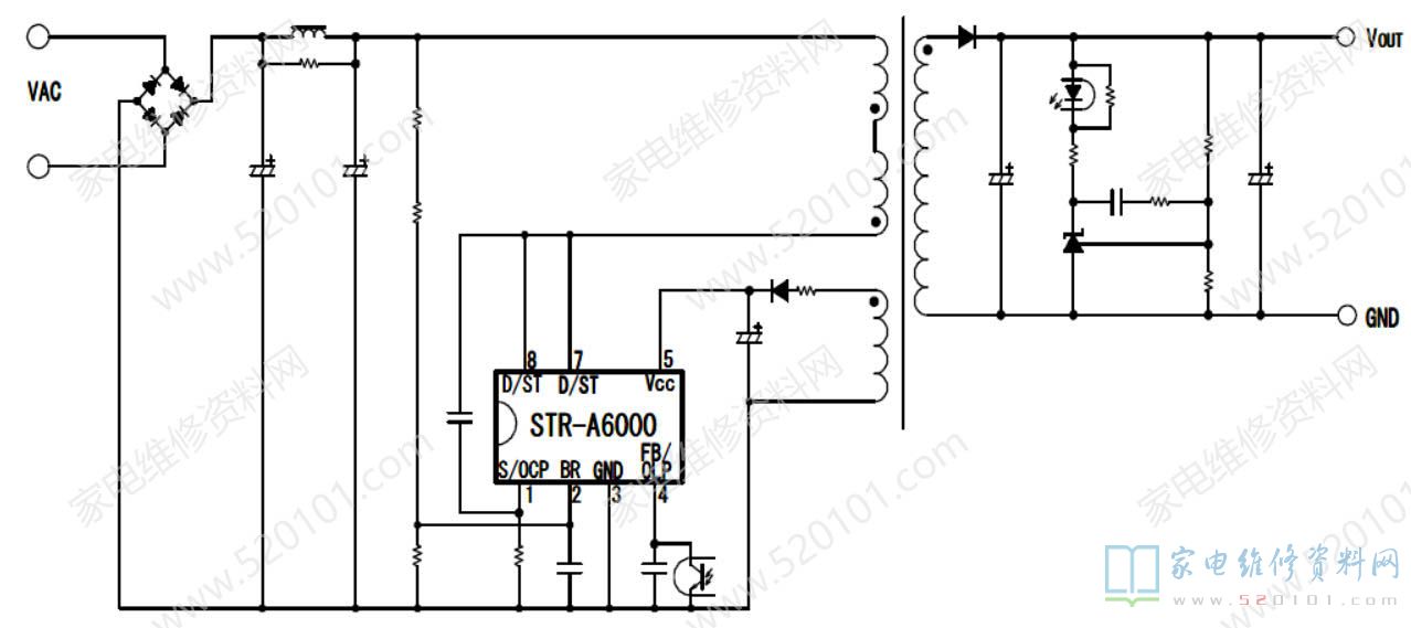 开关电源管理芯片STR-A6079M - 家电维修资料网